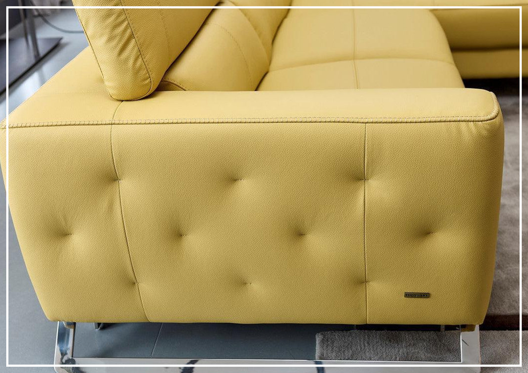 Niva Leather Sectional yellow