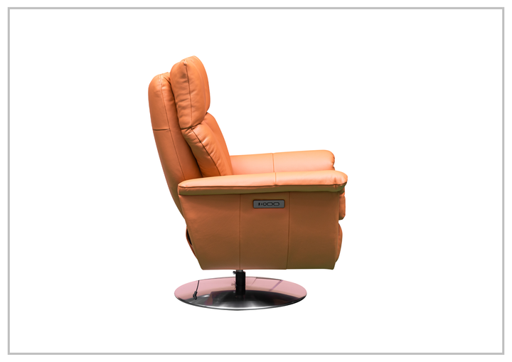 Klaussner Alessandro Double Power Genuine Leather Swivel Chair