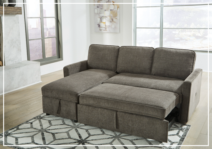 Kyle Fabric L-Shape Sectional with Chaise and Storage-Sofabed