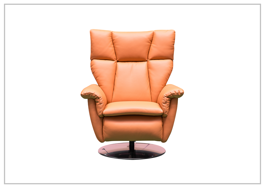 Klaussner Alessandro Double Power Genuine Leather Swivel Chair