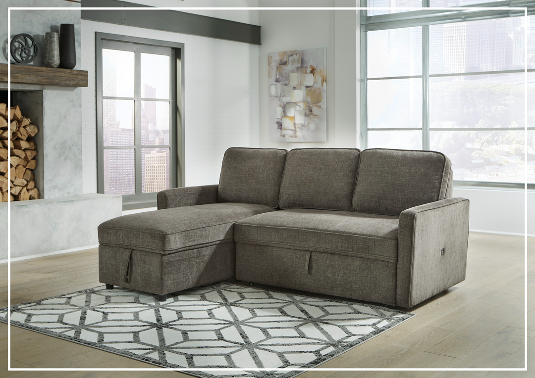 Kyle Fabric L-Shape Sectional with Chaise and Storage-Sofabed