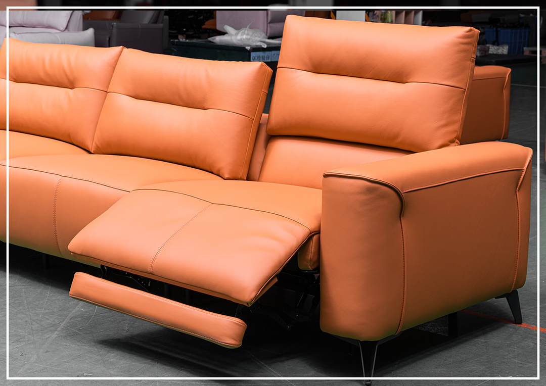 Klaussner Alessandro Genuine Leather Power Recliner Sofa