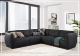 Hydeline Moon 3-Piece Sectional Sofa in Top-Grain Leather-Sofabed