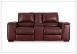 Adriano Dual Power Leather Reclining Loveseat with Console