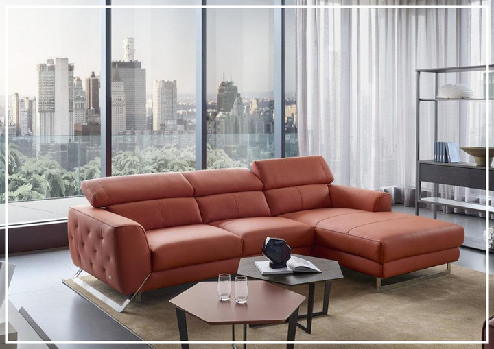 Niva Leather Sectional  orange