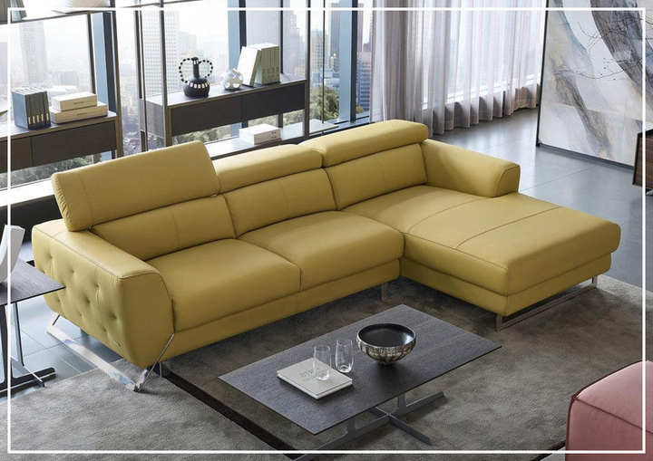 yellow Niva Leather Sectional 