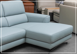 Klaussner Milano Blue Power Reclining Sectional Sofa with Adjustable Footrests