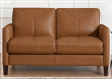 Hydeline Yorkdale Stationary Top Grain Leather Loveseat Sofa-SOFABED