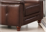 Hydeline Belfast Premium Leather Chair with Nail-Head Finish