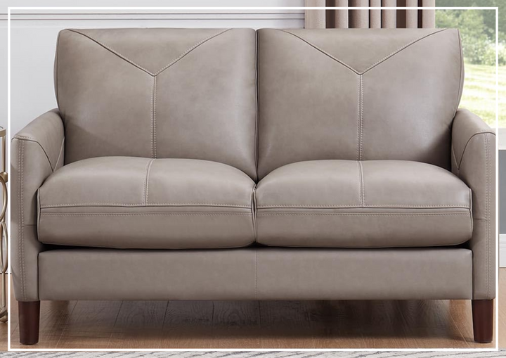 Hydeline Yorkdale Stationary Top Grain Leather Loveseat Sofa-SOFABED