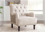 Gio Italia Trevella  Fabric Accent Chair in Ivory