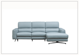 Klaussner Milano Blue Power Reclining Sectional Sofa with Adjustable Footrests