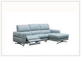 Klaussner Milano Blue Power Reclining Sectional Sofa with Adjustable Footrests