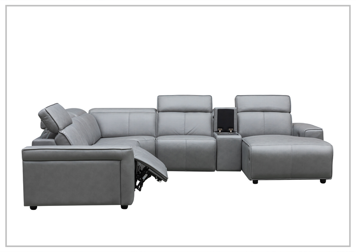 Gio Italia Leonardo 6 Pieces Leather Power Recliner Sectional-Sofabed