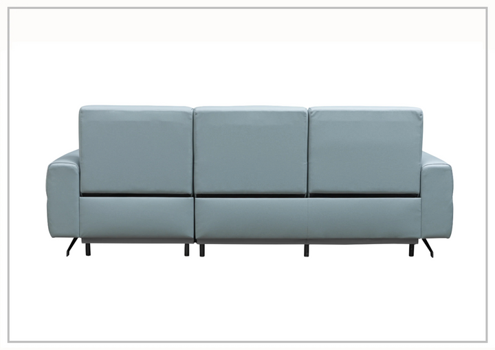 Klaussner Milano Blue Power Reclining Sectional Sofa with Adjustable Footrests