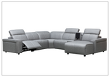 Gio Italia Leonardo 6 Pieces Leather Power Recliner Sectional-Sofabed