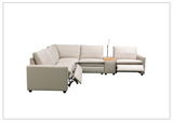 Klaussner Roma 6 Piece Beige Leather Power Reclining Sectional Sofa