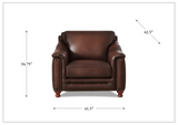 Hydeline Belfast Premium Leather Chair with Nail-Head Finish