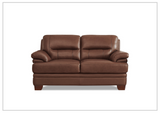 Hydeline Luxor Stationary Premium Leather Loveseat Sofa-Sofabed