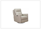 Hydeline Vienna Power Headrest Swivel Glider Leather Recliner-SOFABED