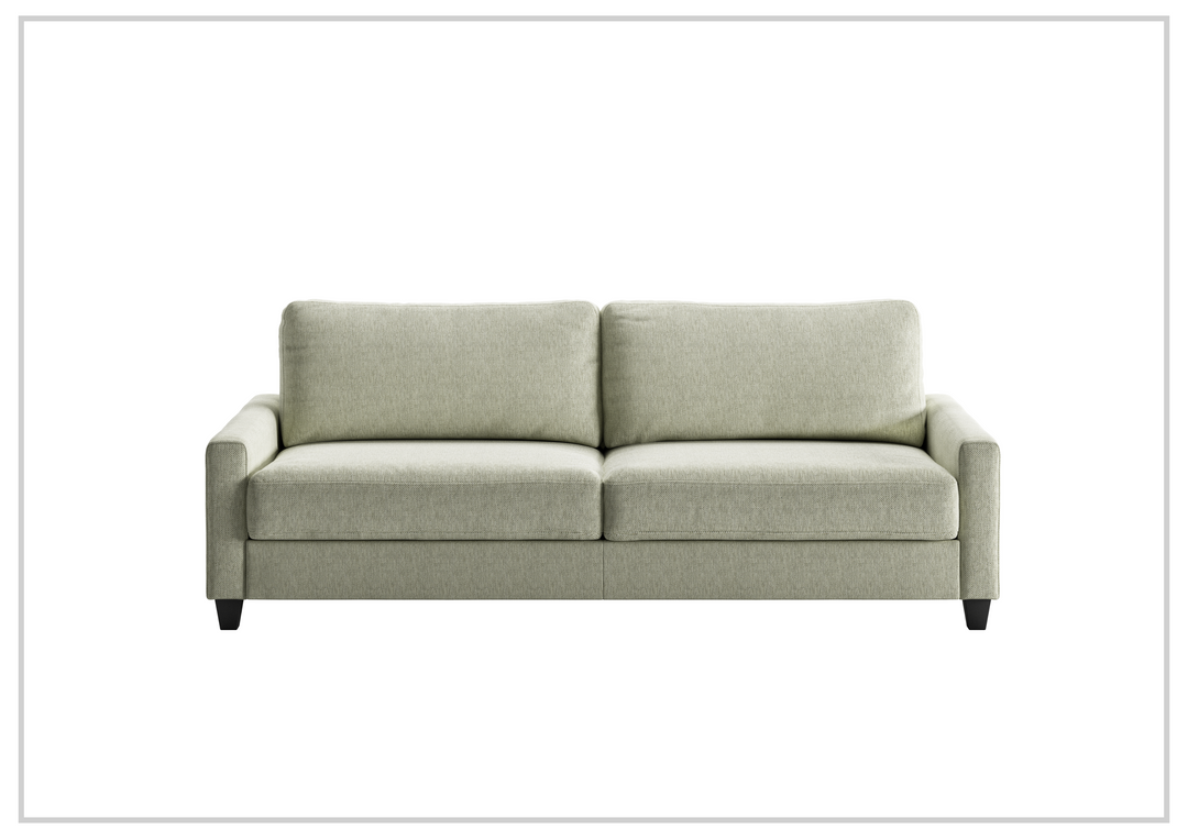 Luonto Nico Fabric King Sleeper Sofa With Nest Mechanism and chrome or wood legs