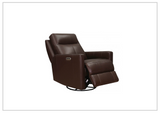 Hydeline Vienna Power Headrest Swivel Glider Leather Recliner-SOFABED