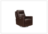 Hydeline Vienna Power Headrest Swivel Glider Leather Recliner-SOFABED