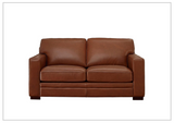 Hydeline Dillon Stationary Top Grain Leather Loveseat With Track Arms-SOFABED