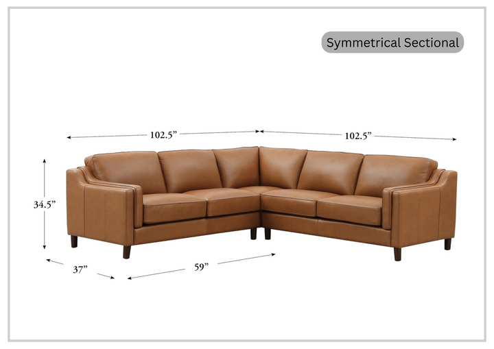 Hydeline Bella Top-grain Leather Sectional Sofa