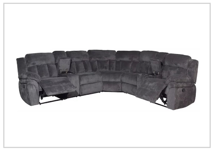 Klaussner McCobb 7-Piece Gray Recliner Sectional Sofa