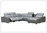 Gio Italia Leonardo 6 Pieces Leather Power Recliner Sectional-Sofabed