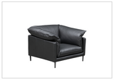 Klaussner Dolce Black Leather Stationary Chair