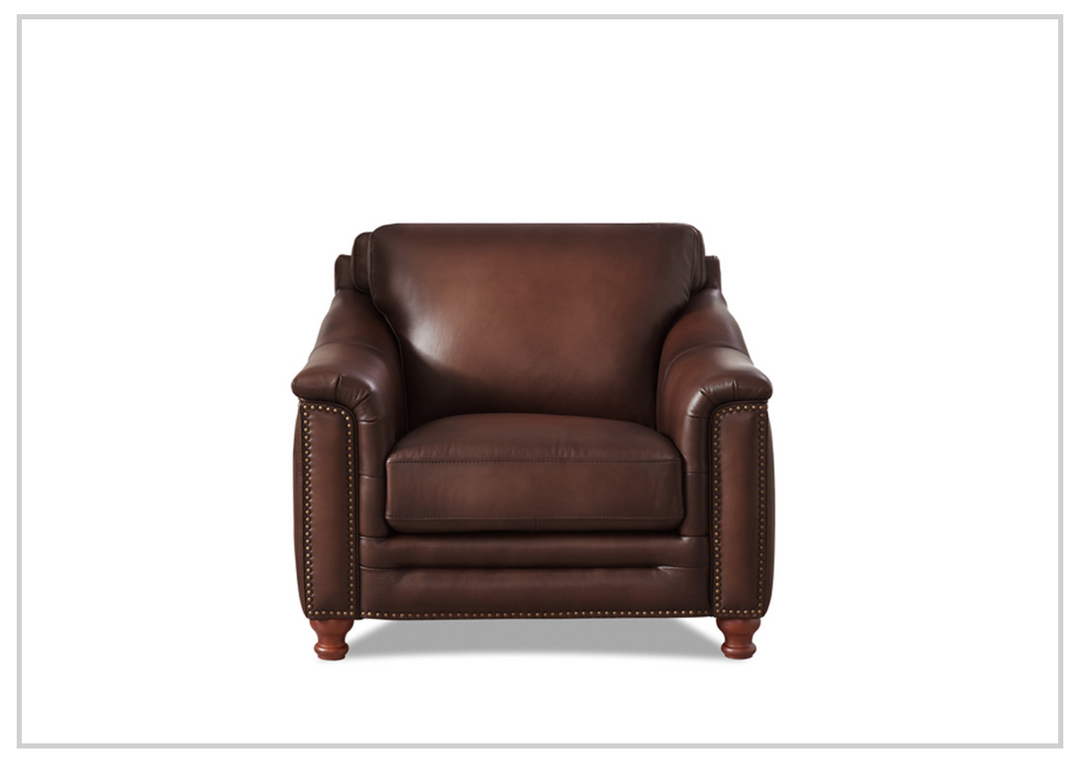 Hydeline Belfast Premium Leather Chair with Nail-Head Finish-SOFABED