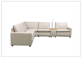 Klaussner Roma 6 Piece Beige Leather Power Reclining Sectional Sofa