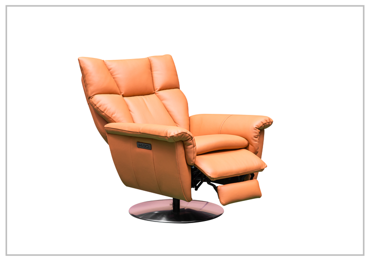 Klaussner Alessandro Double Power Genuine Leather Swivel Chair