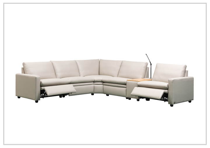 Klaussner Roma 6 Piece Beige Leather Power Reclining Sectional Sofa