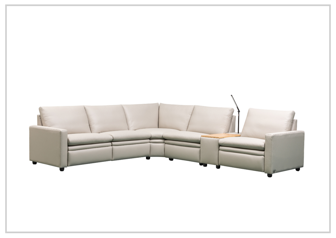 Klaussner Roma 6 Piece Beige Leather Power Reclining Sectional Sofa