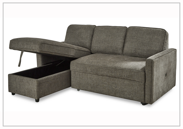 Kyle Fabric L-Shape Sectional with Chaise and Storage-Sofabed