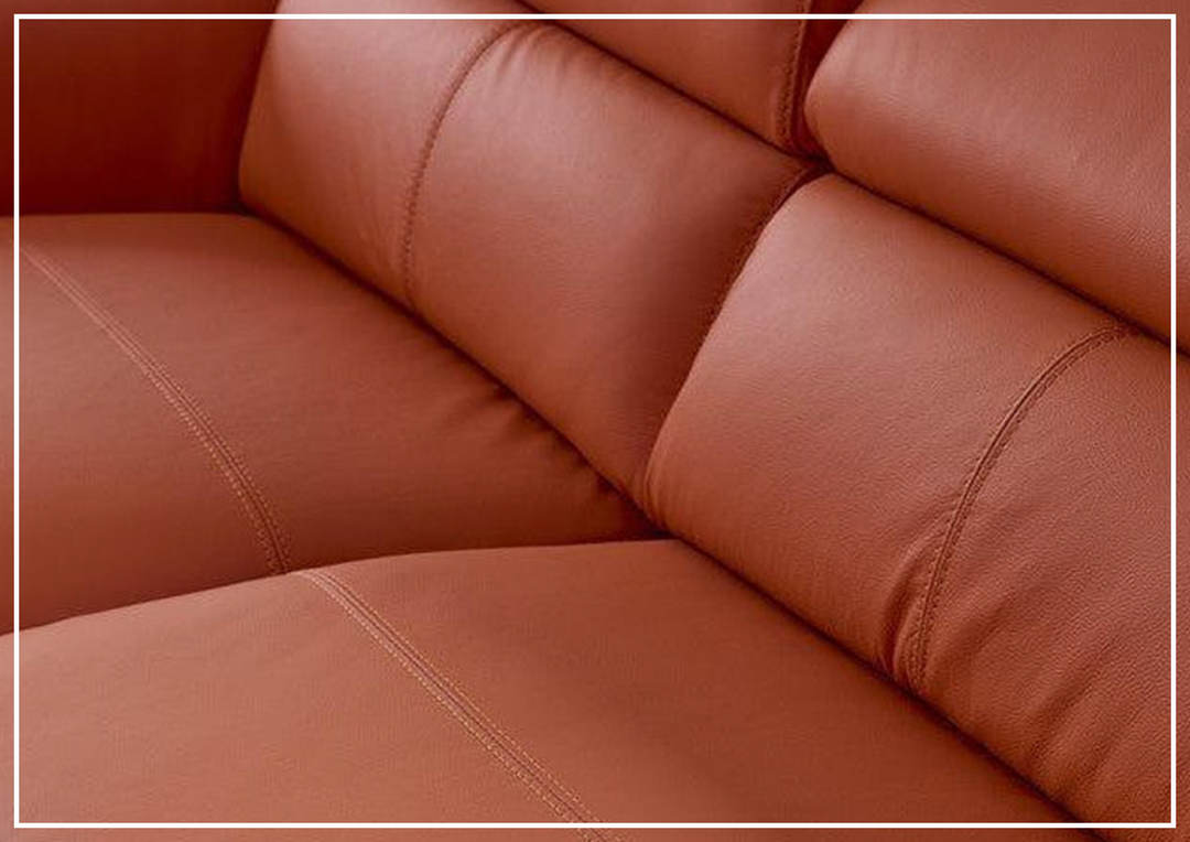 Niva Leather Sectional  in orange