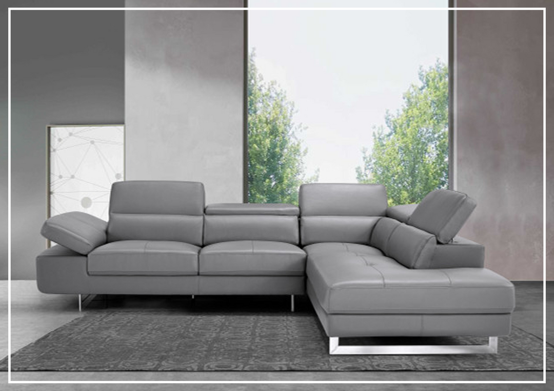 Gio Italia Cavour Mansion L-shaped Italian Leather Sectional Sofa