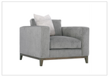 Bernhardt Noel Gray Fabric Chair with Square Arms-sofabed