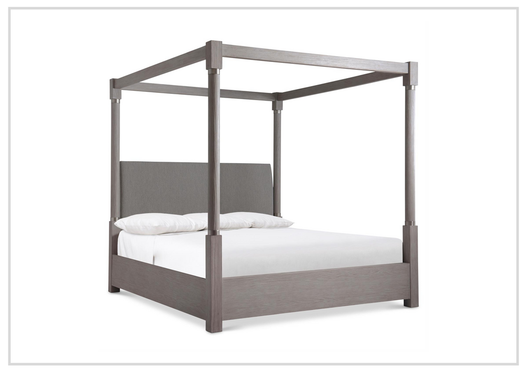 Bernhardt Trianon Gray Upholstered Canopy Bed in Gris Finish