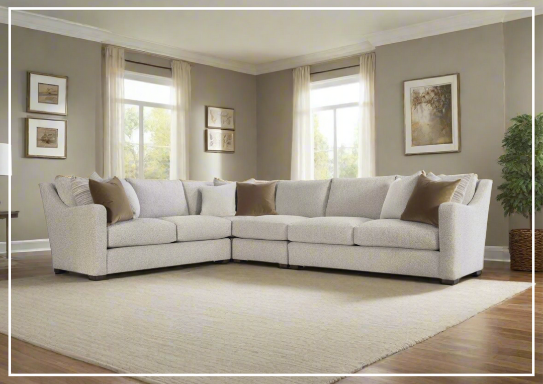 Bernhardt Ventura Fabric Sectional in Beige-sofabed.com