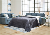 Claire 3 Seater Fabric Queen Sleeper Sofa in Blue Color