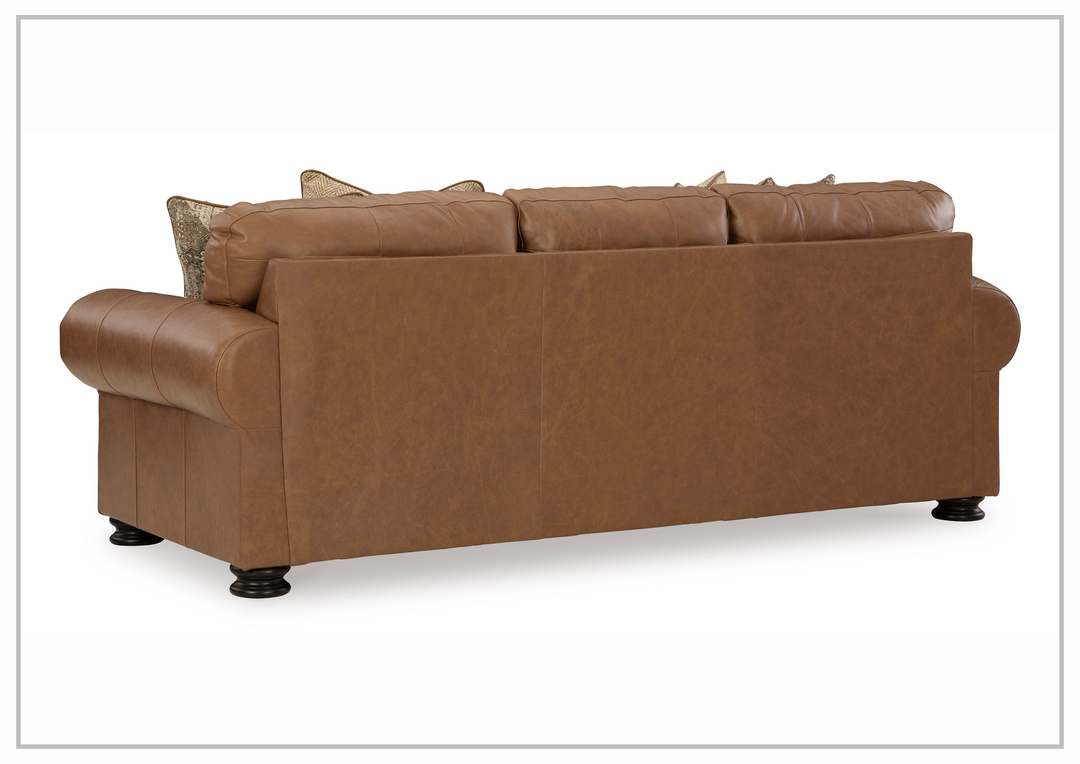 Gio Italia Crescentia Brown Leather 3-Seater sofa