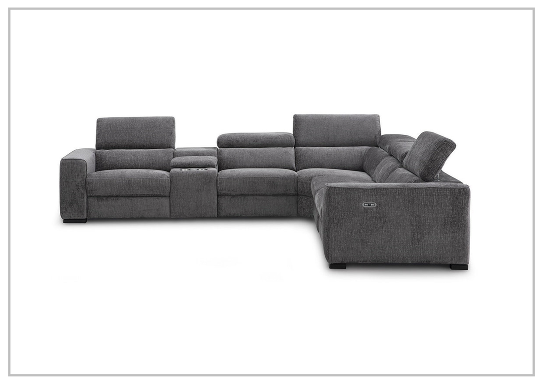 Gio Italia Aventura L-Shaped Fabric Power Reclining Sectional Sofa-Sofabed