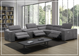 Gio Italia Aventura L-Shaped Fabric Power Reclining Sectional Sofa-Sofabed