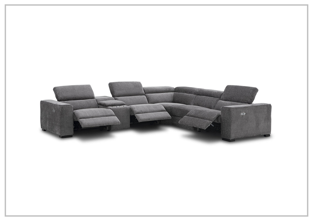 Gio Italia Aventura L-Shaped Fabric Power Reclining Sectional Sofa-Sofabed