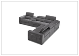 Gio Italia Aventura L-Shaped Fabric Power Reclining Sectional Sofa-Sofabed