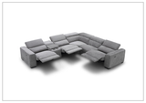 Gio Italia Aventura L-Shaped Fabric Power Reclining Sectional Sofa-Sofabed